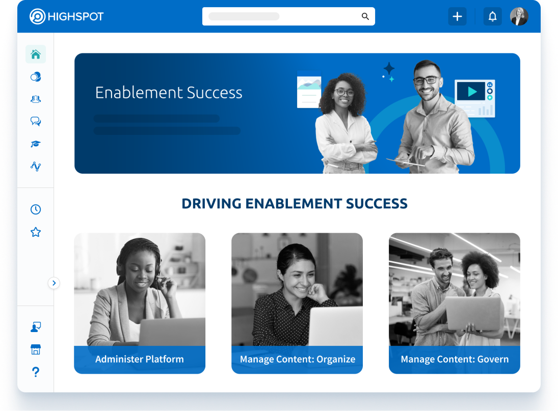 Sales Enablement Product Highspot - Redesign